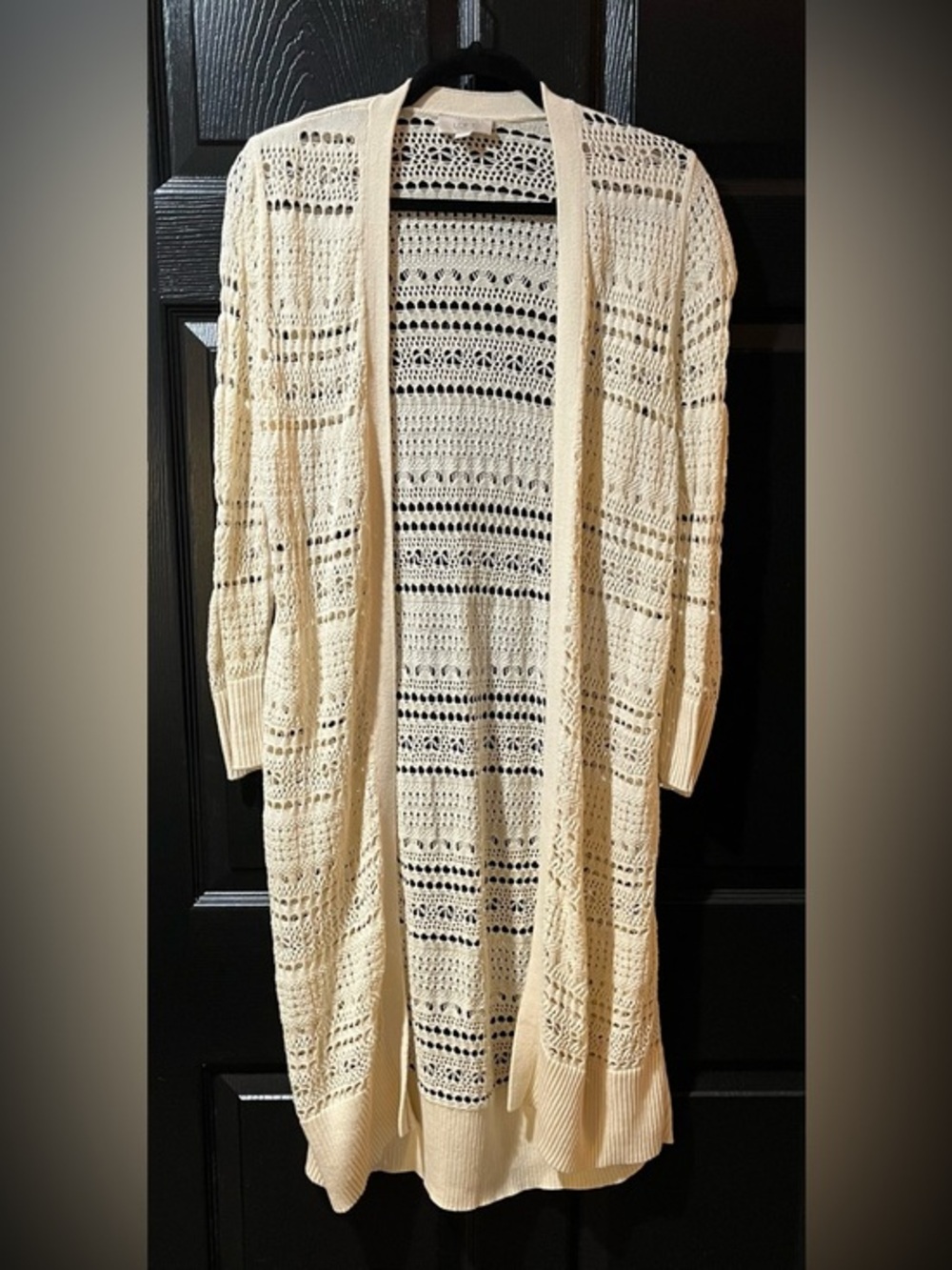 LOFT Outlet Open Weave Boho Long Cardigan Sweater